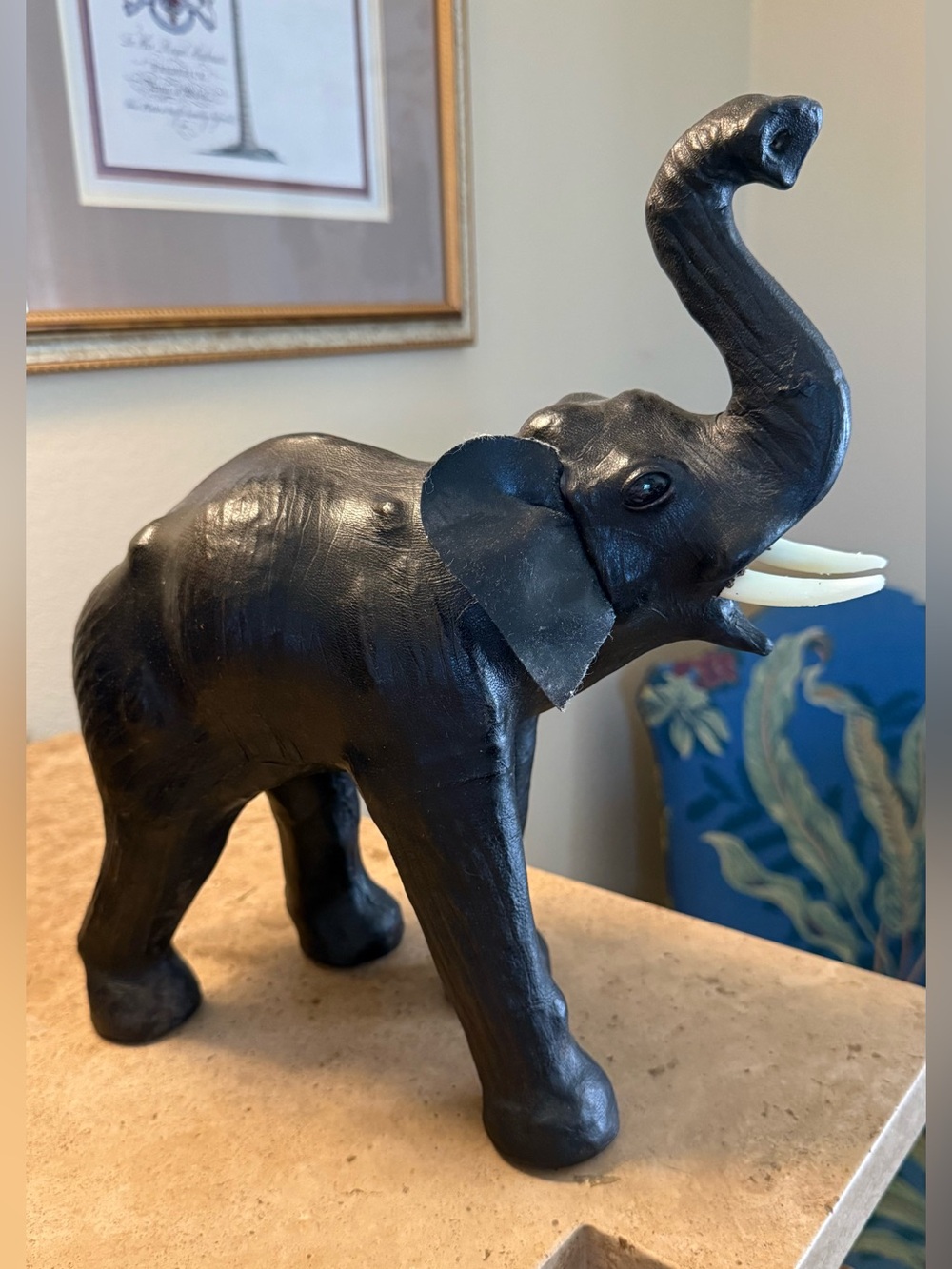 Elephant Sculpture Home Art Décor — Trunk Up for Good Luck